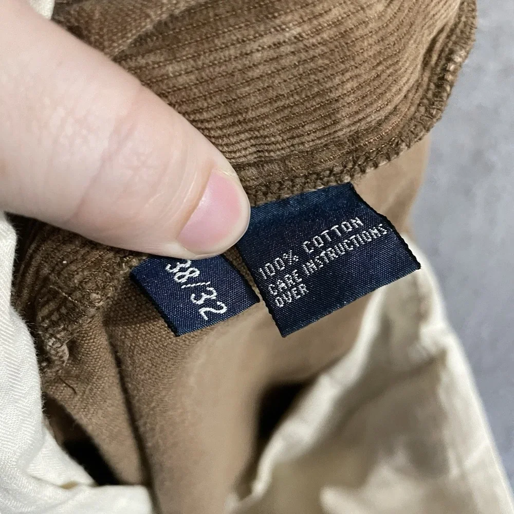 Polo by Ralph Lauren‎ Pants Mens 38x32 Brown Corduroy Straight Cotton Casual